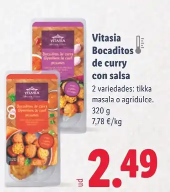 Lidl Vitasia Bocaditos de curry con salsa oferta