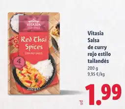 Lidl Vitasia Salsa de curry rojo estilo tailandés oferta