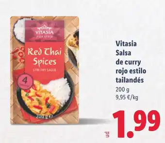 Lidl Vitasia Salsa de curry rojo estilo tailandés oferta