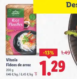 Lidl Vitasia Fideos de arroz oferta
