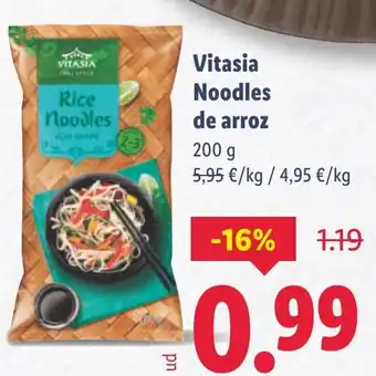 Lidl Vitasia Noodles de arroz oferta