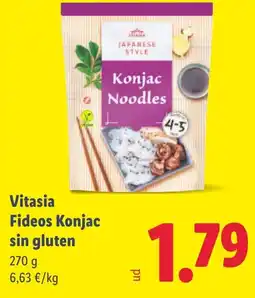 Lidl Vitasia Fideos Konjac sin gluten oferta