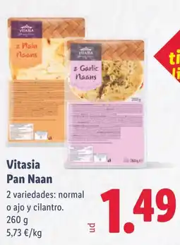 Lidl Vitasia Pan Naan oferta