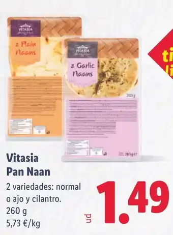 Lidl Vitasia Pan Naan oferta