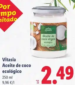 Lidl Vitasia Aceite de coco ecológico oferta