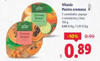 Lidl Vitasia Postre cremoso oferta
