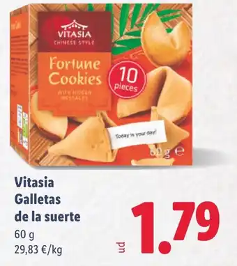 Lidl Vitasia Galletas de la suerte oferta