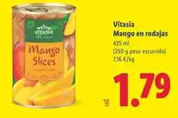 Lidl Vitasia Mango en rodajas oferta