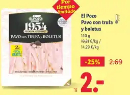 Lidl El POZO Pavo con trufa y boletus oferta