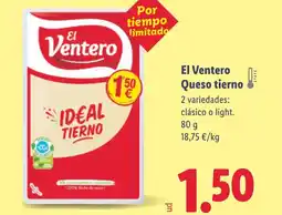 Lidl El VENTERO Queso tierno oferta