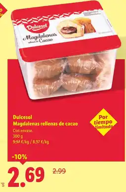 Lidl DULCESOL Magdalenas elenas de Cacao oferta
