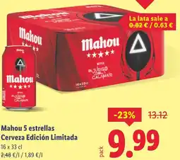 Lidl Mahou 5 estrellas Cerveza Edición Limitada oferta