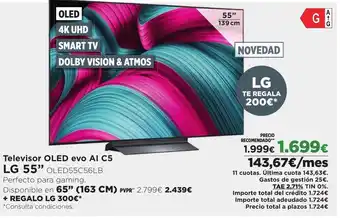 Hipercor LG Televisor OLED evo AI C5 oferta