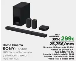 Hipercor SONY Home Cinema oferta