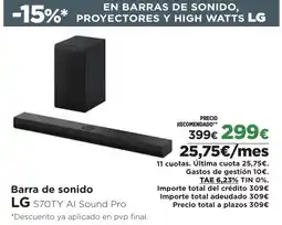 Hipercor LG Barra de sonido oferta