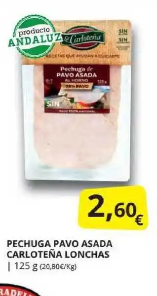 Supermercados MAS Pechuga Pavo Asada Carloteña Lonchas 125g oferta