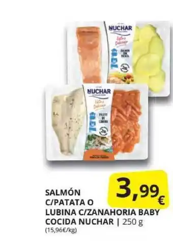 Supermercados MAS Salmón C- Patata O Lubina C-zanahoria Baby Cocida Nuchar 250g oferta