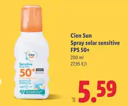 Lidl CIEN SUN Spray solar sensitive FPS 50+ oferta