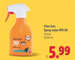Lidl CIEN SUN Spray solar FPS 30 oferta