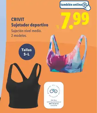Lidl CRIVIT Sujetador deportivo oferta