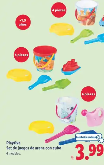 Lidl Playtive Set de juegos de arena con cubo oferta