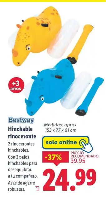 Lidl BESTWAY Hinchable rinoceronte oferta