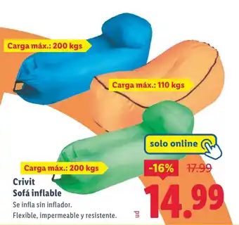 Lidl CRIVIT Sofá inflable oferta