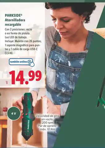 Lidl PARKSIDE Atornilladora recargable oferta