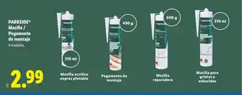 Lidl PARKSIDE Masilla / Pegamento de montaje oferta