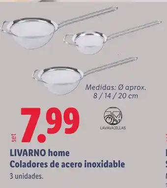 Lidl LIVARNO home Coladores de acero inoxidable oferta