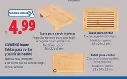 Lidl LIVARNO home Tablas para cortar y servir de bambú oferta