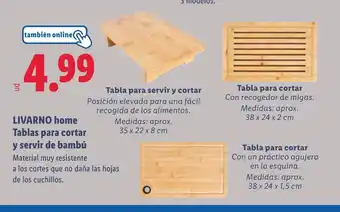 Lidl LIVARNO home Tablas para cortar y servir de bambú oferta