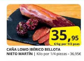 Supermercados MAS Caña Lomo Ibérico Bellota Nieto Martín oferta