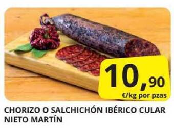 Supermercados MAS Chorizo O Salchichón Ibérico Cular Nieto Martín oferta