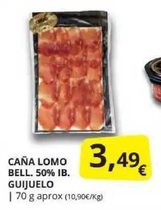 Supermercados MAS Caña Lomo Bell. 50% Ib. Guijuelo 70g oferta