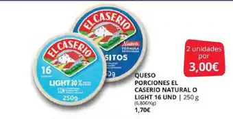 Supermercados MAS Queso Porciones El Caserio Natural O Light 16 Und 250g oferta
