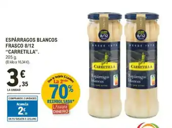 E.Leclerc "CARRETILLA" Espárragos blancos frasco 8/12 oferta
