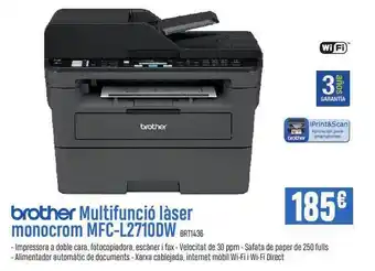 Beep Brother Multifunció Làser Monocrom Mfc-l2710dw oferta