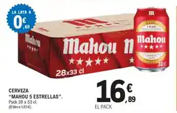 E.Leclerc Cerveza "Mahou 5 estrellas". oferta