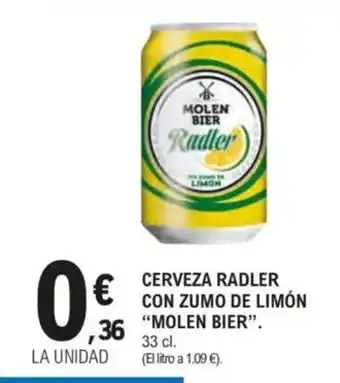 E.Leclerc MOLEN BIER Cerveza radler con zumo de limón oferta