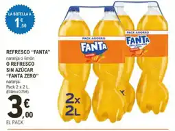 E.Leclerc FANTA Refresco o refresco sin azúcar "fanta zero" oferta