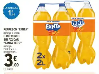 E.Leclerc FANTA Refresco o refresco sin azúcar "fanta zero" oferta