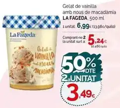 Condis La fageda - gelat de vainilla amb nous de macadamia oferta