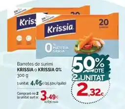 Condis Krissia - barretes de surimi o 0% oferta