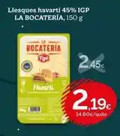 Condis Bocatel - llesques havarti 45% igp oferta