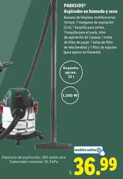 Lidl Parkside - aspirador en húmedo y seco oferta