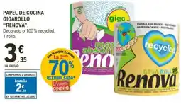 E.Leclerc RENOVA Papel de cocina gigarollo oferta
