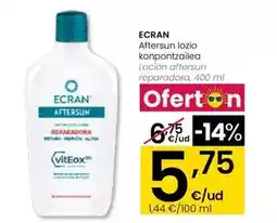 Eroski Ecran - locion aftersun reparadora oferta