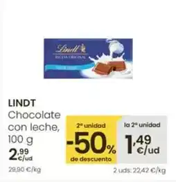 Eroski Lindt - chocolate con leche oferta