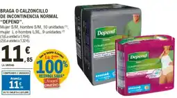 E.Leclerc Depend braga o calzoncillo de incontinencia normal oferta